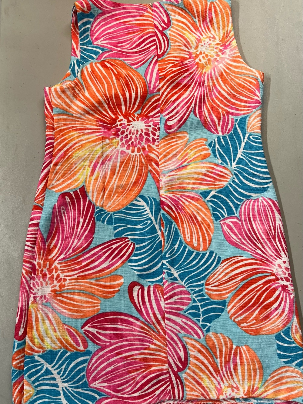 Ronni Nicole Floral Sleeveless Shift Dress Size 14 Tropical Pink Blue Orange - Picture 5 of 6